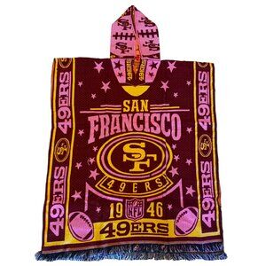 San Francisco 49ers Embroidered Poncho Pink